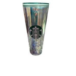 Silver Starbucks Insulated Cup with Lid Straw Hole Solid Color No Design